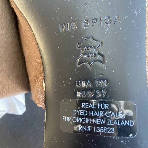 Via Spiga Heather Calf Hair Slide Sandals 7 - Picture 4 of 7